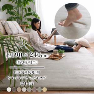 低反発 高反発 3層ウレタン フランネルラグ 【190×240cm】 LM-102 トシシミズ Natural Posture