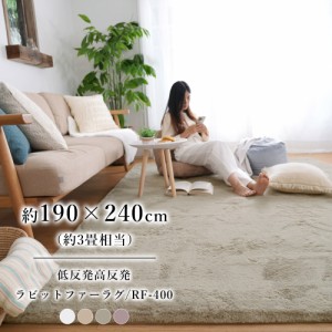 低反発 高反発 2層ウレタン ラビットファー ラグ 【190×240cm】 RF-400 トシシミズ Natural Posture