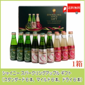 送料無料 青森りんごジュース ギフト シャイニー スパークリングアップル 詰合せ 3種×各6本 SP-A