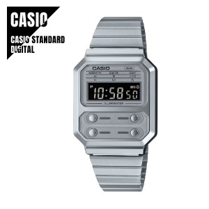 【即納】日本未発売 CASIO STANDARD カシオ スタンダード デジタル メタルバンド A100WE-7B 腕時計 メンズ メール便送料無料