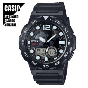 【即納】CASIO STANDARD カシオ スタンダード デジタル チプカシ チープカシオ ブラック AEQ-100W-1A テレメモ機能 腕時計 メンズ レディ