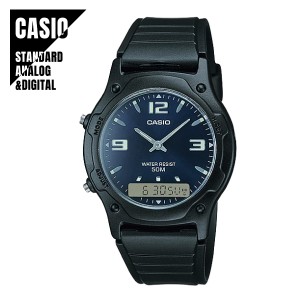 【即納】CASIO STANDARD カシオ スタンダード アナデジ チプカシ チープカシオ ネイビー×ブラック AW-49HE-2A 腕時計 メンズ レディース