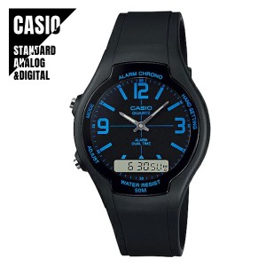 CASIO STANDARD カシオ スタンダード アナデジ チプカシ ブルー×ブラック AW-90H-2B 腕時計 メンズ レディース 送料無料