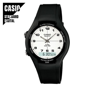 CASIO STANDARD カシオ スタンダード アナデジ チプカシ ホワイト×ブラック AW-90H-7B 腕時計 メンズ レディース 送料無料