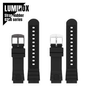 【即納】LUMINOX ルミノックス 0300シリーズ 腕時計用ストラップ 交換用ベルト 時計ベルト ラバー ブラック FPX.1901.21 メール便送料無