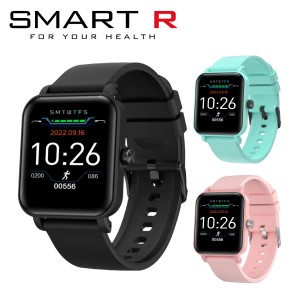 【即納】【国内正規品】SMART R スマートウォッチ GE-W107 腕時計 血中酸素測定 心拍 Bluetooth 睡眠 消費カロリー android対応 iPhone対