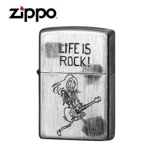 【即納】ZIPPO ジッポー オイルライター ユーズドフィニッシュ 2UDS-ROCK レギュラー シルバー 正規品 送料無料