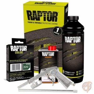 U-POL Pine Green パイングリーン Raptor トラックベッドライナー キット 1L ガン付き