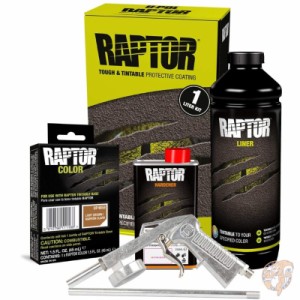 U-POL Light Brown Raptor ライトブラウン トラックベッドライナー キット 1L ガン付き