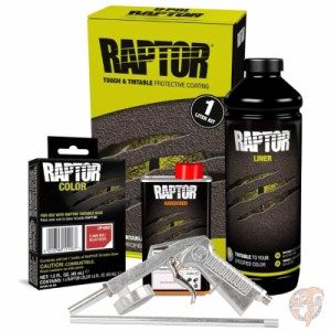 U-POL Flame Red Raptor フレームレッド トラックベッドライナー キット 1L ガン付き