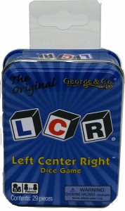 LCR_ 左・真ん中・右 Left Center Right サイコロゲーム ブルー GEO0119-1 ゲーム