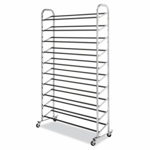 Whitmor 6060-3510 Chrome Supreme 50 Pair Shoe Rack キャスター付き 靴 ラック 並行輸入品アメリカ輸入家具　アメリカ輸入雑貨