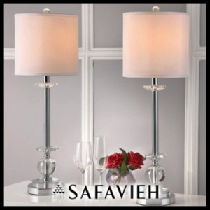 【Safavieh】テーブルランプ 2個セット クリスタル white/chrome