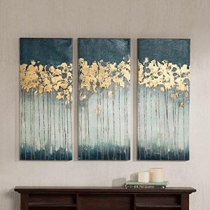 Madison Park Abstract Hand Embellished Teal Canvas Wall Art マディソンパーク キャンパス画 絵 アートアメリカ輸入家具　アメリカ輸