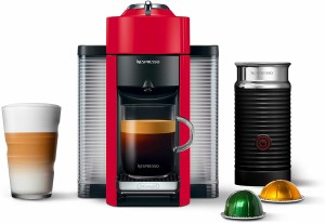 ネスプレッソ コーヒー＆エスプレッソマシーン ミルク泡立て器付き レッド Nespresso