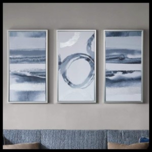 【Madison Park】wall deco 絵画 アブストラクト3pc Silver/Grey