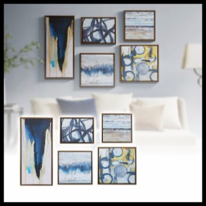 【Madison Park】wall deco 絵画 キャンバスアート 5pc Blue