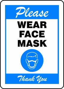 アキュフォーム コロナ マスク着用お願いサインステッカー Accuform 25.4x17.7センチ