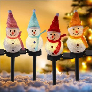 [即納]クリスマス飾りライト 雪だるまガーデンライト ソーラーライト置物ライト 芝生ランプ 屋外防水ライト夜景 ホームガーデン スポット