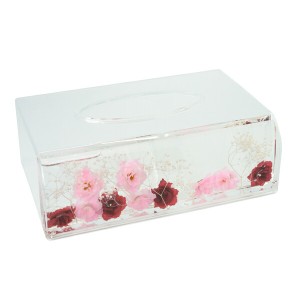 アクリル水中花 ティッシュボックスケース ミックスローズ  ティッシュケース バラ ローズ シンプル おしゃれ かわいい 収納 薔薇 花 花