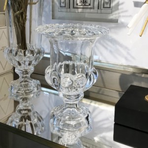 【クリアガラスベース Mサイズ】  フラワーベース 花器 花瓶 ディスプレイ 小物 おしゃれ かわいい シンプル オブジェ クリスタル 置物 