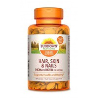 ●Sundown Naturals Hair, Skin & Nails 5000 mcg of Biotin, 120 Tablets