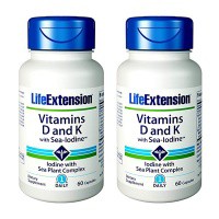 ●Life Extension(ライフエクステンション) Vitamin D and K with Sea-Iodine 60粒×2個セット