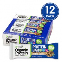 ●Orgain Organic Protein Bar, Chocolate Chip Cookie Dough　40g×12個セット