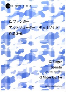 楽譜 【取寄時、納期1〜2週間】リコーダーピース　Ｇ．フィンガー　アルトリコーダー　デュオソナタ　ト長調　作品２—６