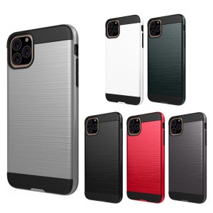 iPhone 11 / 11Pro / 11ProMax 対応 スマホケース 背面ケース brushed armor case ハイブリッド 二重構造 耐衝撃 異素材組み合わせ バイ