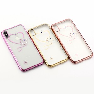 iPhone 13 / 13mini / 13Pro / 13ProMax 対応 ケース カバー ラインストーン ハート クリア かわいい 透明 キラキラ 大人可愛い 素敵 メ