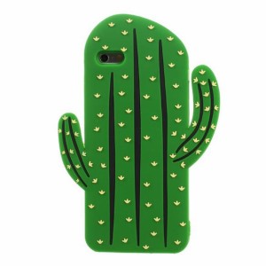 iPhone6/6s 背面ケース ケース カバー cactus サボテン シリコンカバー 面白い インパクト グリーン インスタ映え 驚かれる ビックリ び