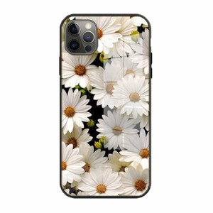 iPhone 11 背面ケース ケース カバー フルカバー 高級 レトロ ガラス ソフト シリコンケース フラワー  花 デイジー 可愛い おしゃれ