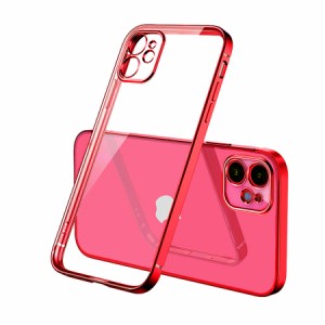 iPhone 12 背面ケース ケース カバー カメラ穴 保護 カメラレンズカバー  メッキ 光沢 透明 クリア ソフト バンパー キラキラ シンプル 