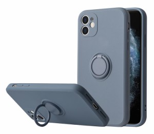 iPhone 12 背面ケース ケース カバー 磁気 リング シリコン リキッド 保護 ホールドリング マット くすみカラー カラフル シンプル 可愛