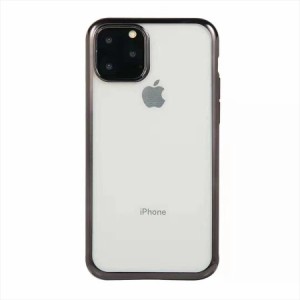  iPhone12 /  iPhone12 Pro ケース カバー  背面ケース ソフトケース 縁入りクリアケース 透明  フチカラー フチ フレーム メタリック メ