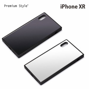 iPhone XR 対応 ケース カバー 背面ケース ハイブリッド スクエア型 耐衝撃 丈夫 ワイヤレス充電 強化ガラス 高硬度9H メタリックミラー 