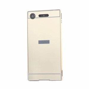 Xperia X Performance　SO-04H SOV33 502SO ケース カバー ゴールド ハードケース ミラー 鏡面 背面パネル付きバンパー フレーム 背面ス