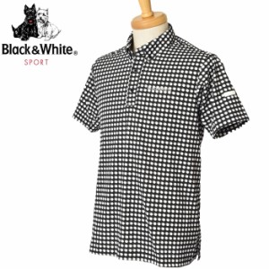 30％OFFセール！ブラック＆ホワイト Black&White ゴルフ 2024春夏新作 メンズ 半袖ボタンダウンポロシャツ 服 ゴルフウェア