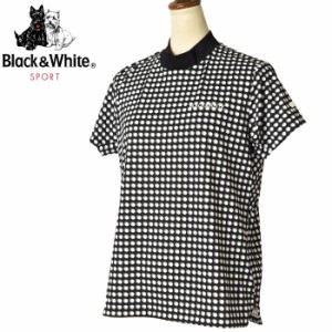 30％OFFセール！ブラック＆ホワイト Black&White ゴルフ 2024春夏新作 レディース 半袖ハイネックシャツ モックネック 服 ゴルフウェア