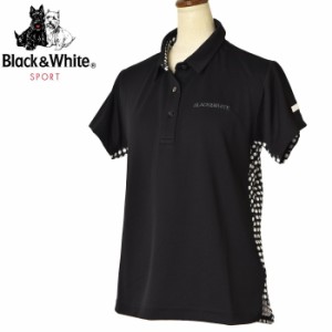 ブラック＆ホワイト Black&White ゴルフ 2024春夏新作 レディース 半袖ポロシャツ 服 ゴルフウェア