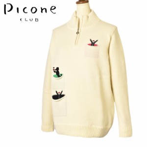 40％OFFセール！ピッコーネ クラブ PICONE CLUB ゴルフ 2023秋冬新作 レディース ハーフジップニットプルオーバー 服 ゴルフウェア