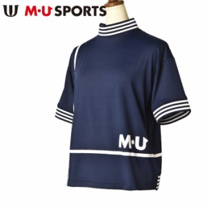 MUスポーツ M・U SPORTS ゴルフ 2024春夏新作 レディース 半袖ハイネックシャツ モックネック 服 ゴルフウェア