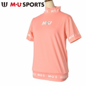 MUスポーツ M・U SPORTS ゴルフ 2024春夏新作 レディース 半袖ハイネックシャツ モックネック 服 ゴルフウェア