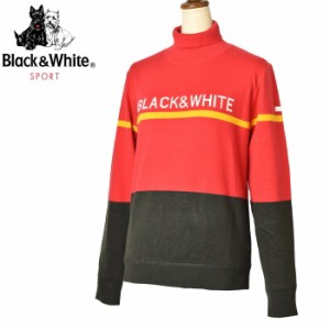 30％OFFセール！ブラック＆ホワイト Black&White ゴルフ 2023秋冬新作 レディース タートルネックセーター 服 ゴルフウェア