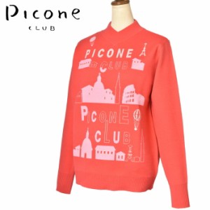 40％OFFセール！ピッコーネ クラブ PICONE CLUB ゴルフ 2023秋冬新作 レディース Vハイネックニットプルオーバー 服 ゴルフウェア