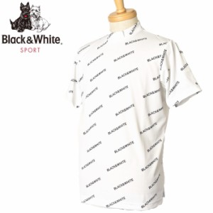 30％OFFセール！ブラック＆ホワイト Black&White ゴルフ 2023春夏新作 メンズ 半袖ハイネックシャツ モックネック