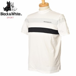ブラック＆ホワイト Black&White ゴルフ 2024春夏新作 メンズ 半袖ハイネックシャツ モックネック 服 ゴルフウェア