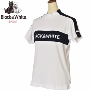 30％OFFセール！ブラック＆ホワイト Black&White ゴルフ 2023春夏新作 レディース 半袖ハイネックシャツ モックネック