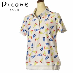 ピッコーネ クラブ PICONE CLUB ゴルフ 2024春夏新作 レディース 半袖ポロシャツ 服 ゴルフウェア